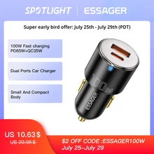 Essager 100W Car Charger Fast Charging Quick Charger QC 3.0 PD 3.0 For iPhone Type C USB Car Charger For Samsung Laptops Tablets