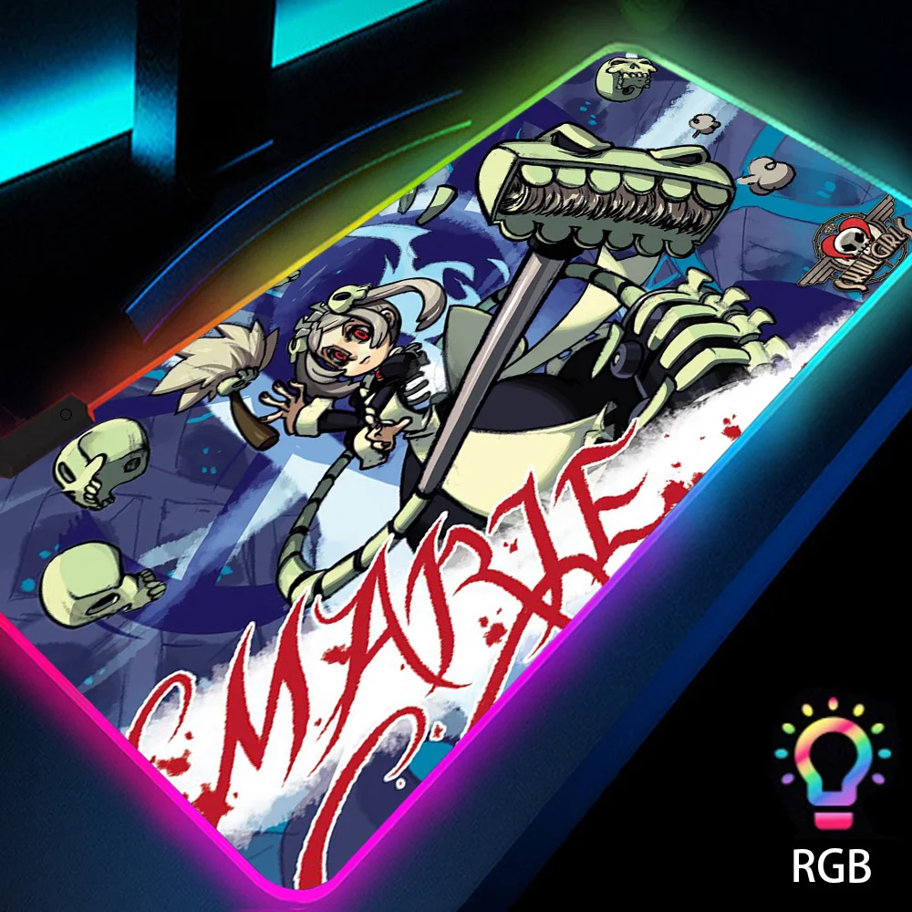 

Skullgirls Pc Gaming Led Rgb Mousepad Switch Gamer Room Decor Anime Backlit Mouse Pads Xxl Carpets with Gamer Large Desk Mats