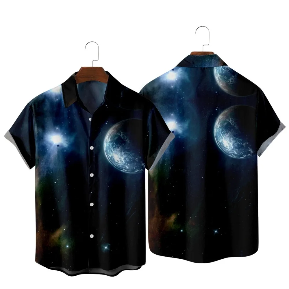 

Рубашка Мужская/Женская с коротким рукавом и цифровой печатью, большого и среднего размера