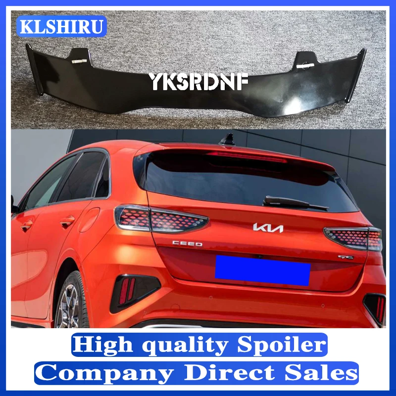 

Высококачественный АБС-материал для KIA Ceed 2012- 2022, спойлер из углеродного волокна, вид на крышу хэтчбека, комплект аксессуаров для заднего кры...