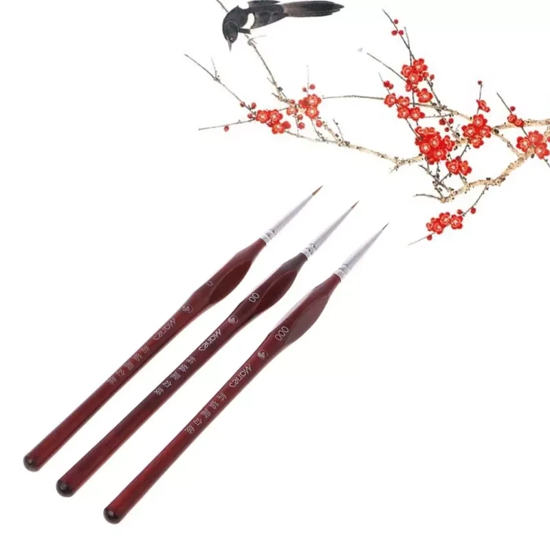 

Miniature Paint Detail Brush Wolf Hair Professional Fine Detailing 0 00 000