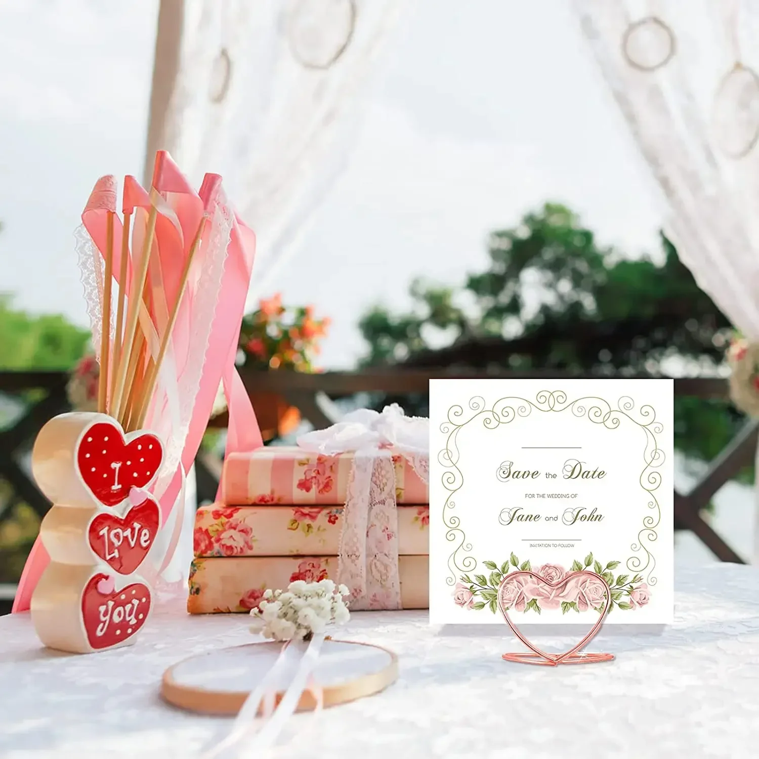 Металлический держатель для фотографий в форме сердца 20 шт.