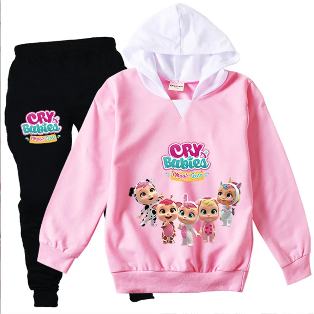 

2-16 Years Toddler Boys Clothes Jogging Clothes Fashion Teen Clothes Kids Sportswear Cry Babies Hoodie + Boys Pants Clothing
