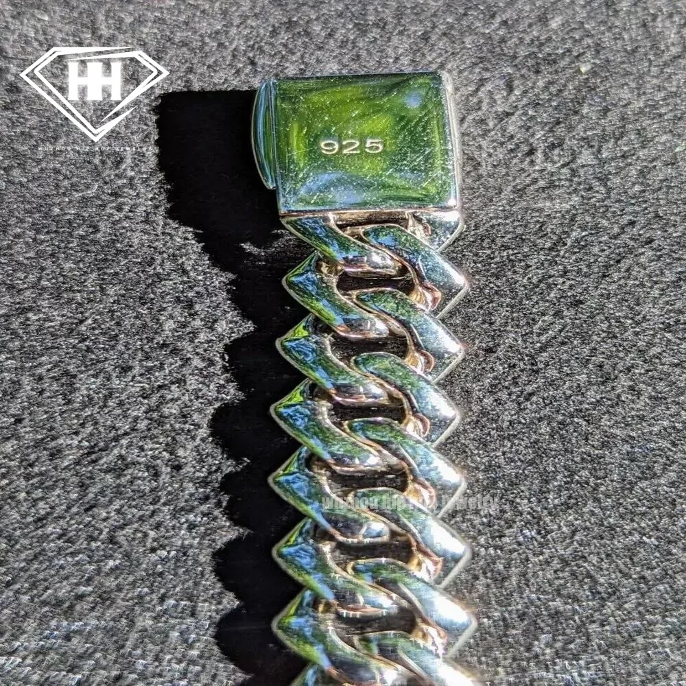 Набор браслетов в стиле хип-хоп ледяной браслет S925 серебро 14 мм ширина два ряда