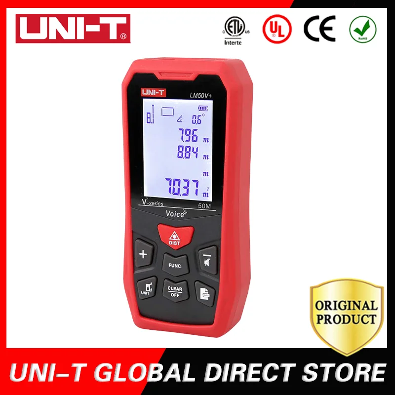 

UNI-T Infrared Rangefinder Electronic Ruler LM50V+/LM70V+/LM100V+/LM120V