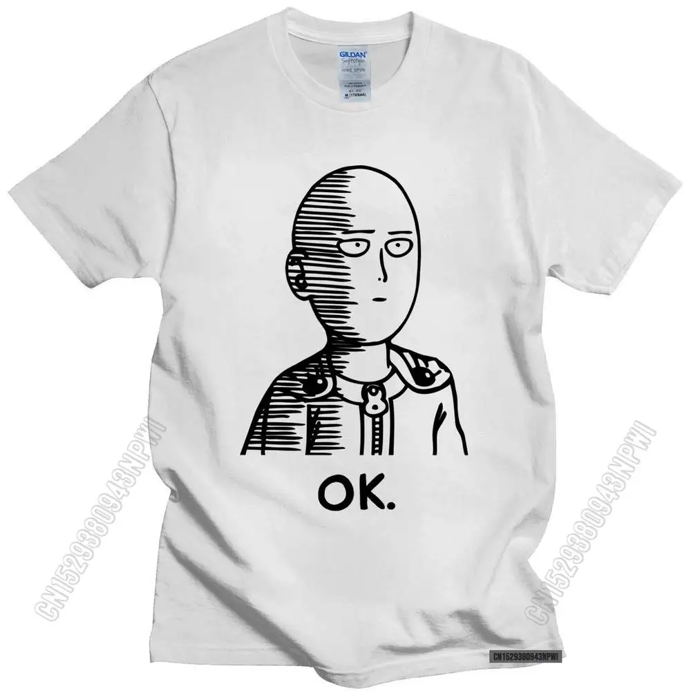 

Funny Ok Hero One Punch Man T-Shirt Men's Print Fashion Cotton Manga Tees Saitama T Shirts Urban Anime OPM Tshirt Streetwear