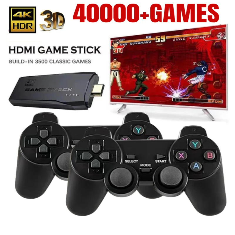 Игровая консоль M8 64 ГБ со встроенным беспроводным контроллером 20000+ игр для двух