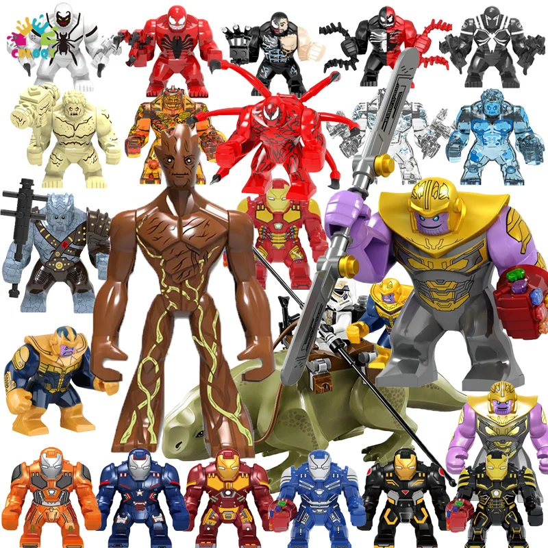 

Disney Spider Heroes Building Blocks Venom Hulk Thor Thanos Big Action Figures Bricks Educational Toys For Kids Christmas Gifts