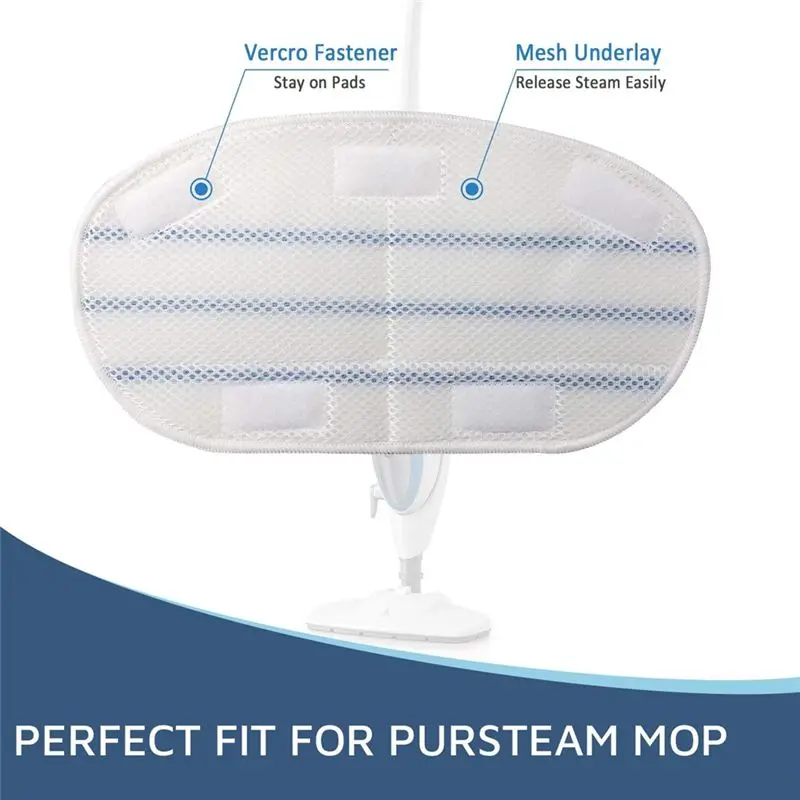 Фото Сменные накладки для паровой швабры A69X-12 PCS для Pursteam Thermapro 10-в-1, моющиеся, многоразовые №5