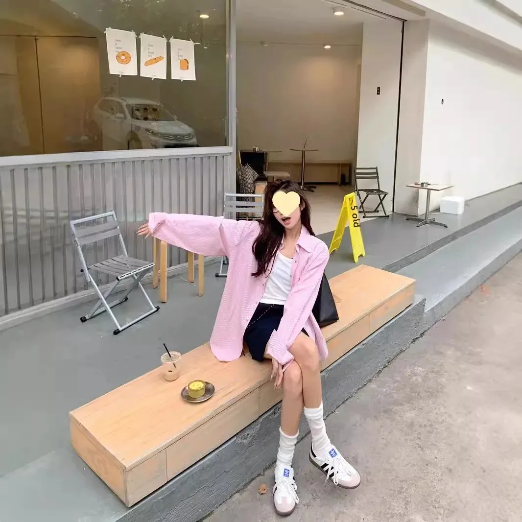 Корейский стиль Ранняя осень рубашка с длинными рукавами вышивкой женский