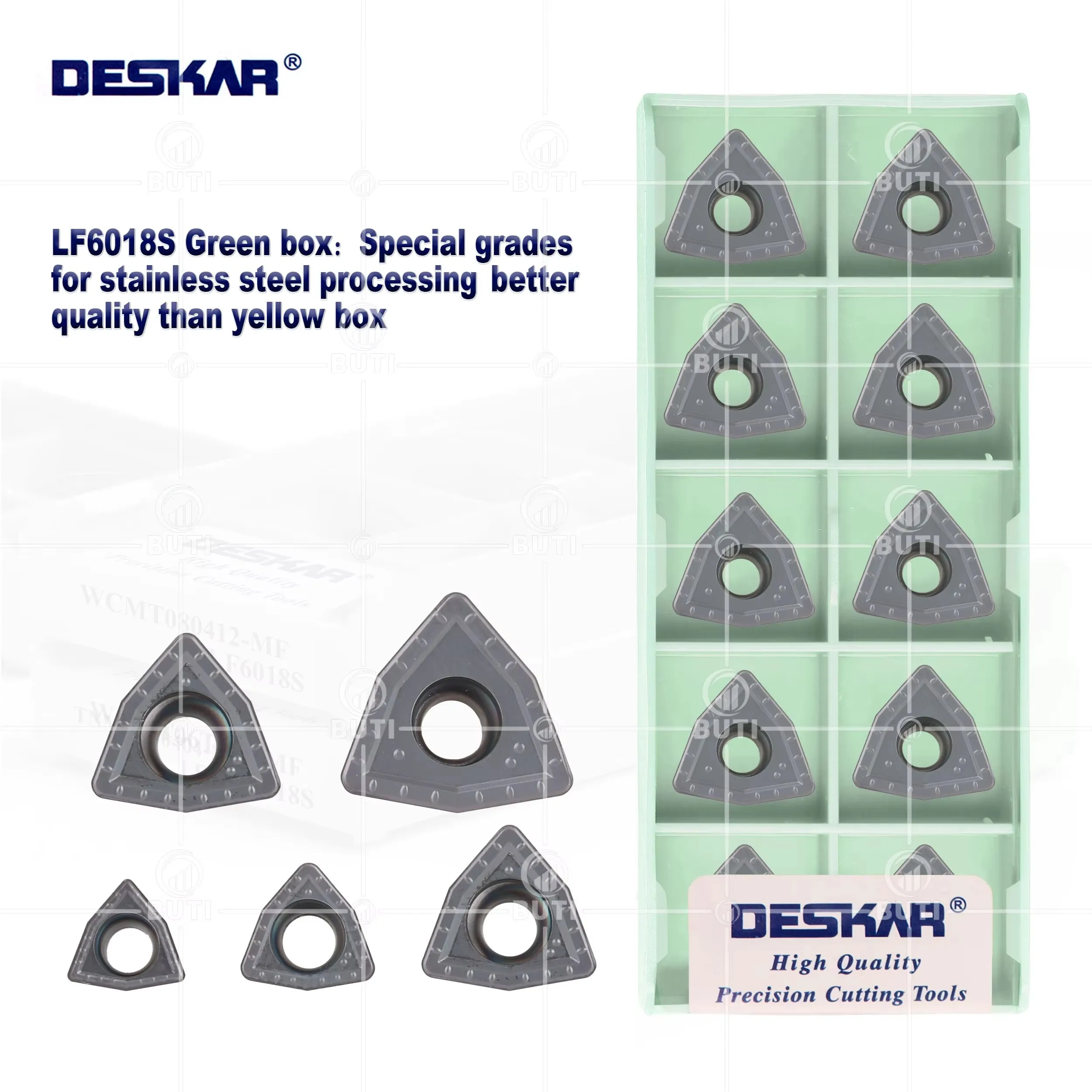 Фото Твердосплавные пластины DESKAR WCMX030204 040208 WCMT050308 06T308 080412 LF6018S для U-образных сверл для токарных станков с ЧПУ, для обработки нержавеющей стали №3