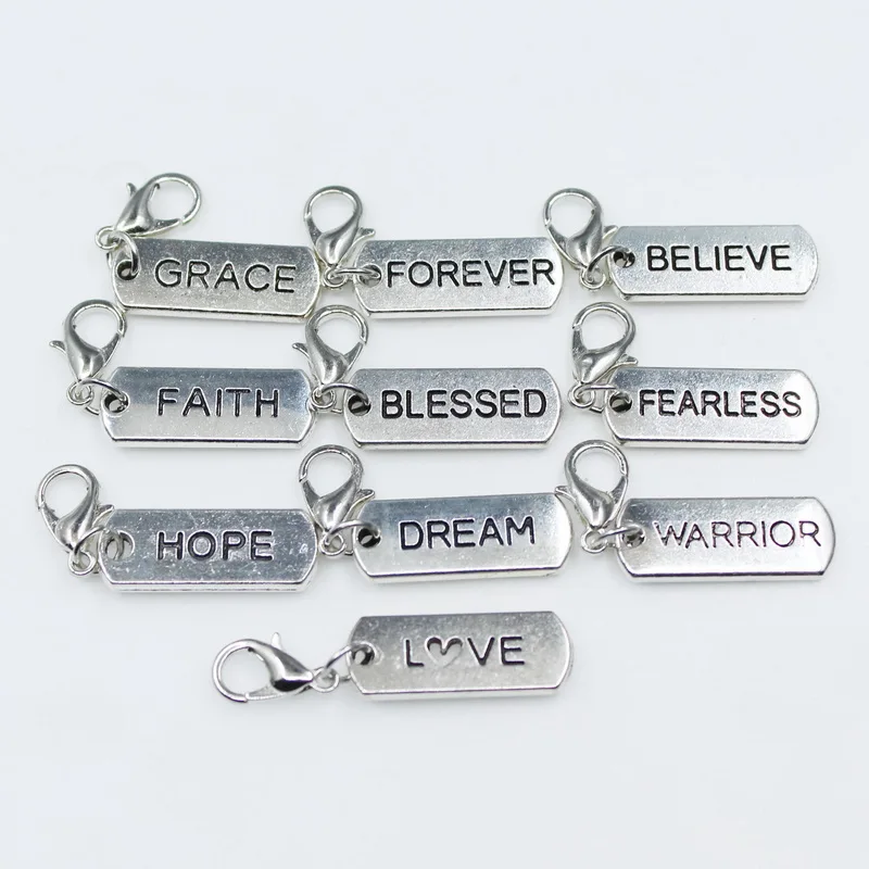 Бирка 20 шт. Grace вера верить Forever Hope Висячие Подвески с застежкой-лобстером Подвески DIY ожерелье браслет ювелирные аксессуары