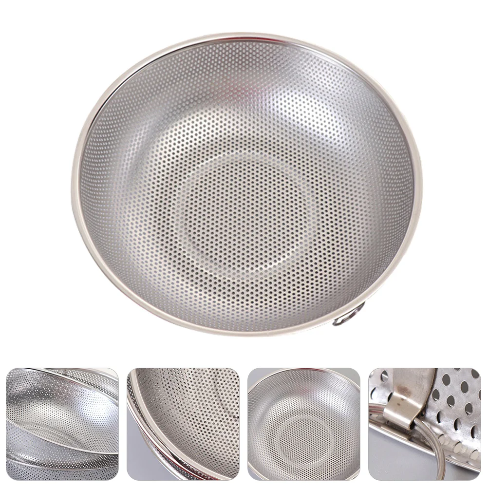 

Strainer Colander Rice Basket Washing Bowl Mesh Fruit Vegetable Kitchen Steel Drain Basin Stainlesswasher Pasta Sieve Wash Fine