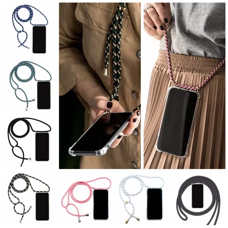

Cord Chain Tape Necklace Lanyard Case For Huawei P20 P30 P40 Lite E Pro Plus Y5P Y6P Y7P Y8P P Smart 2020 Z Y9 Prime 2019 Case