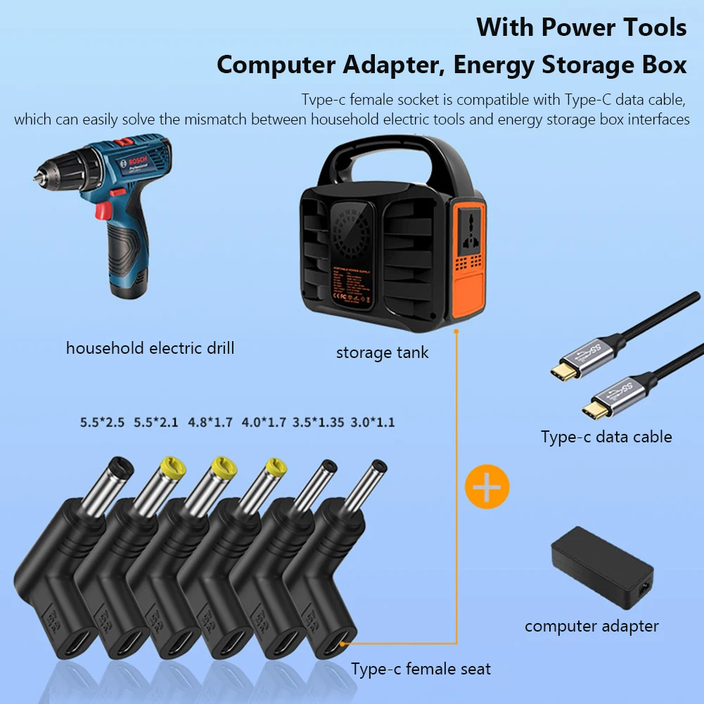 

Адаптер зарядный Универсальный с разъемами USB Type-C на DC, 12 В