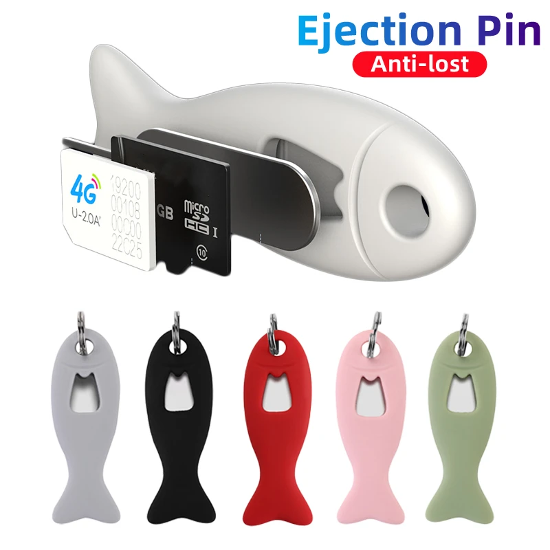 

Loss-proof SIM Card Ejection Pin Eject Tray Open Needle Universal Mobile Phone SIMCard Storage Case Ejecter Tool Keyring Pendent