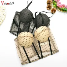 Polka Dot Sexy Wrapped Chest Lace Bustier Corset Push Up Bralet  Women's Bustiers Gothic Corset Top Night Club Party Cropped Top (1)