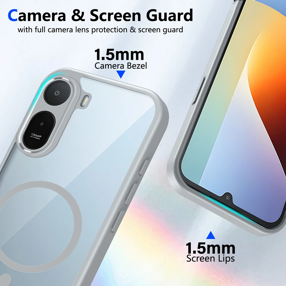 Фото Прозрачный магнитный чехол KEYSION для Redmi A7 Pro, мягкий силикон + поликарбонат, прозрачная ударопрочная задняя крышка для Xiaomi Redmi A7 Pro №5