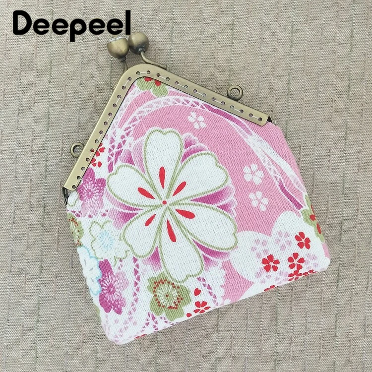 5pcs Deepeel 11cm Triangle Mini Purse Frame Kiss Clasp Bronze Metal Sewing Brackets Diy Vintage Coin Bag Clip Accessories BS166