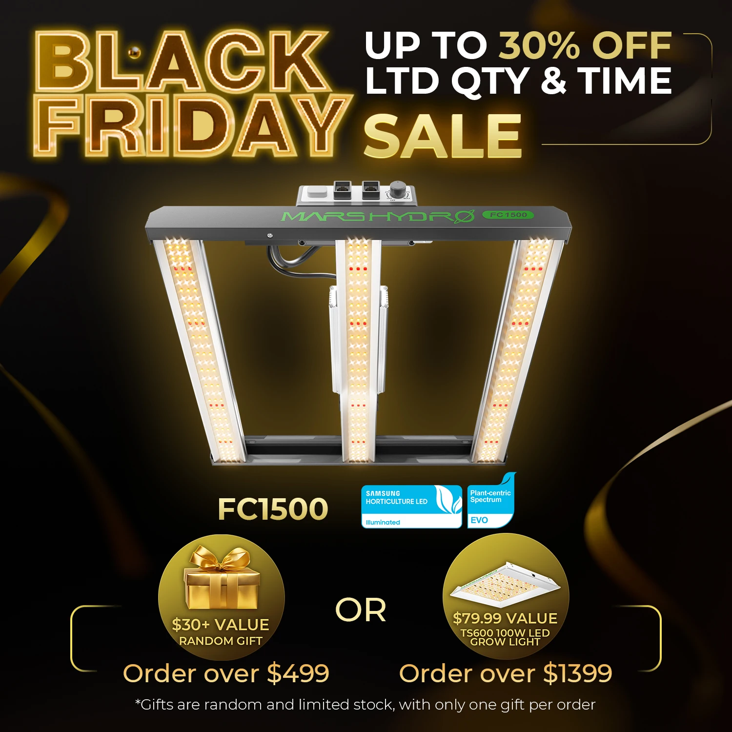 Светильник для роста растений Mars Hydro FC 1500-EVO Samsung LM301H EVO 150W LED