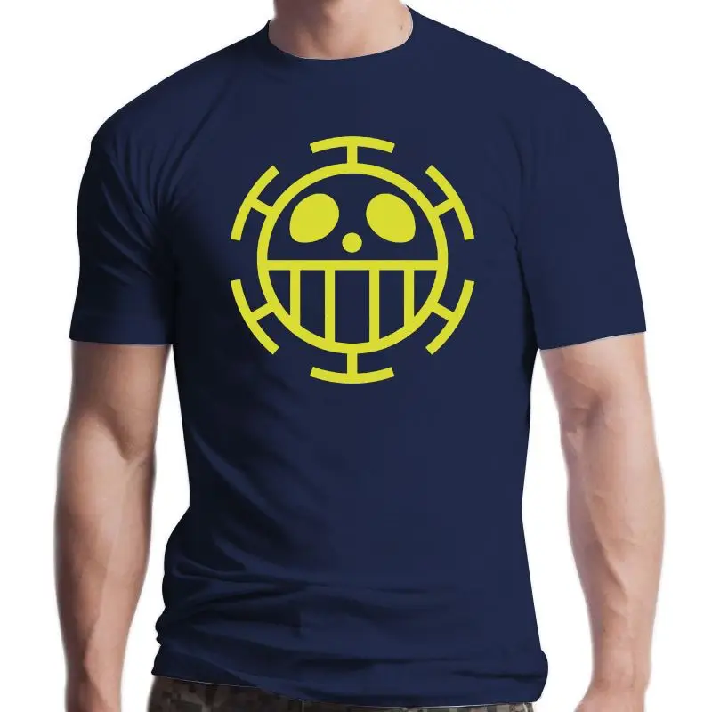 

Новинка, цельная футболка с логотипом пиратского сердца, флаг Trafalgar Law, Черный Аниме Топ для мужчин