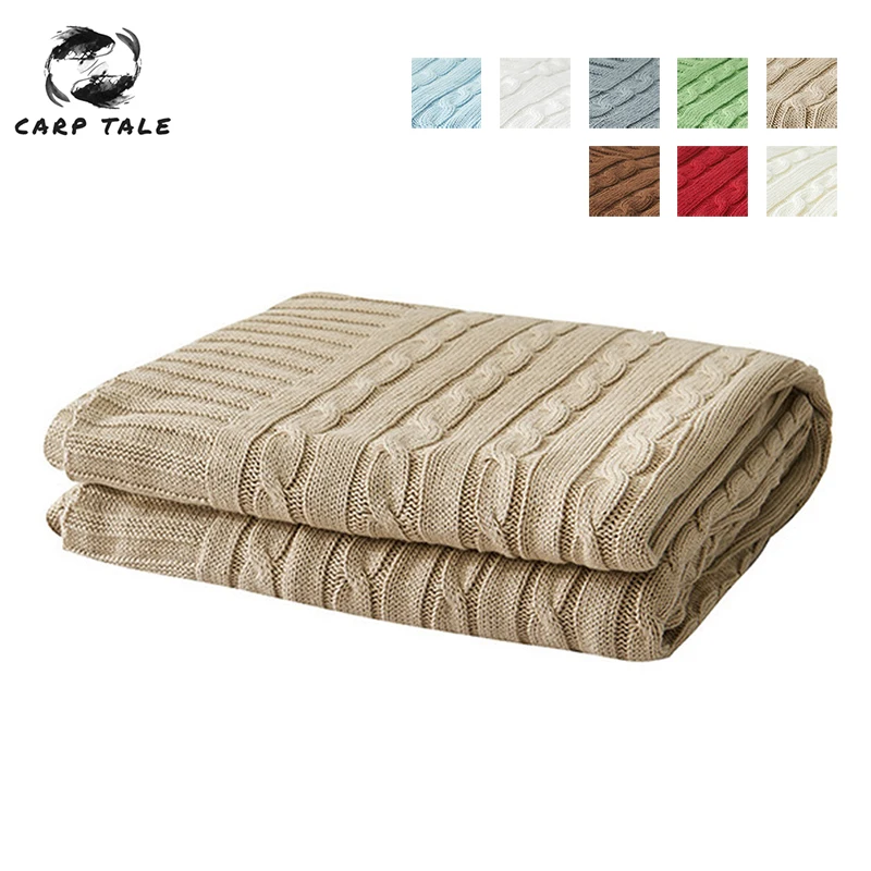 Knitted Blanket 100% Cotton Home Throw Blankets Soft Warm Office Air Conditioning Blanket For Beds Cover Comfy Sleeping Bedding