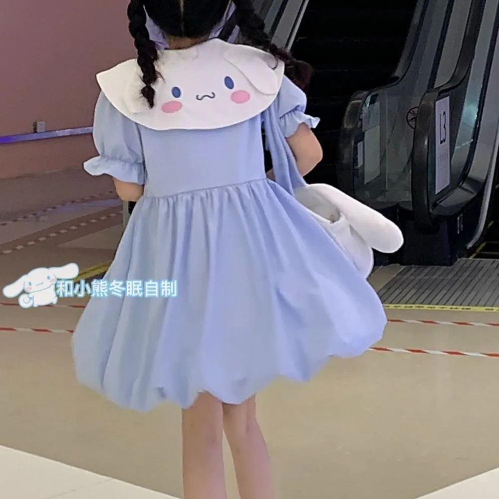 

Kawaii Sanriod Anime Hobby Cinnamoroll Cartoon Cute Summer Japanese Doll Skirt Navy Collar Tutu Skirt Gift for Girlfriend