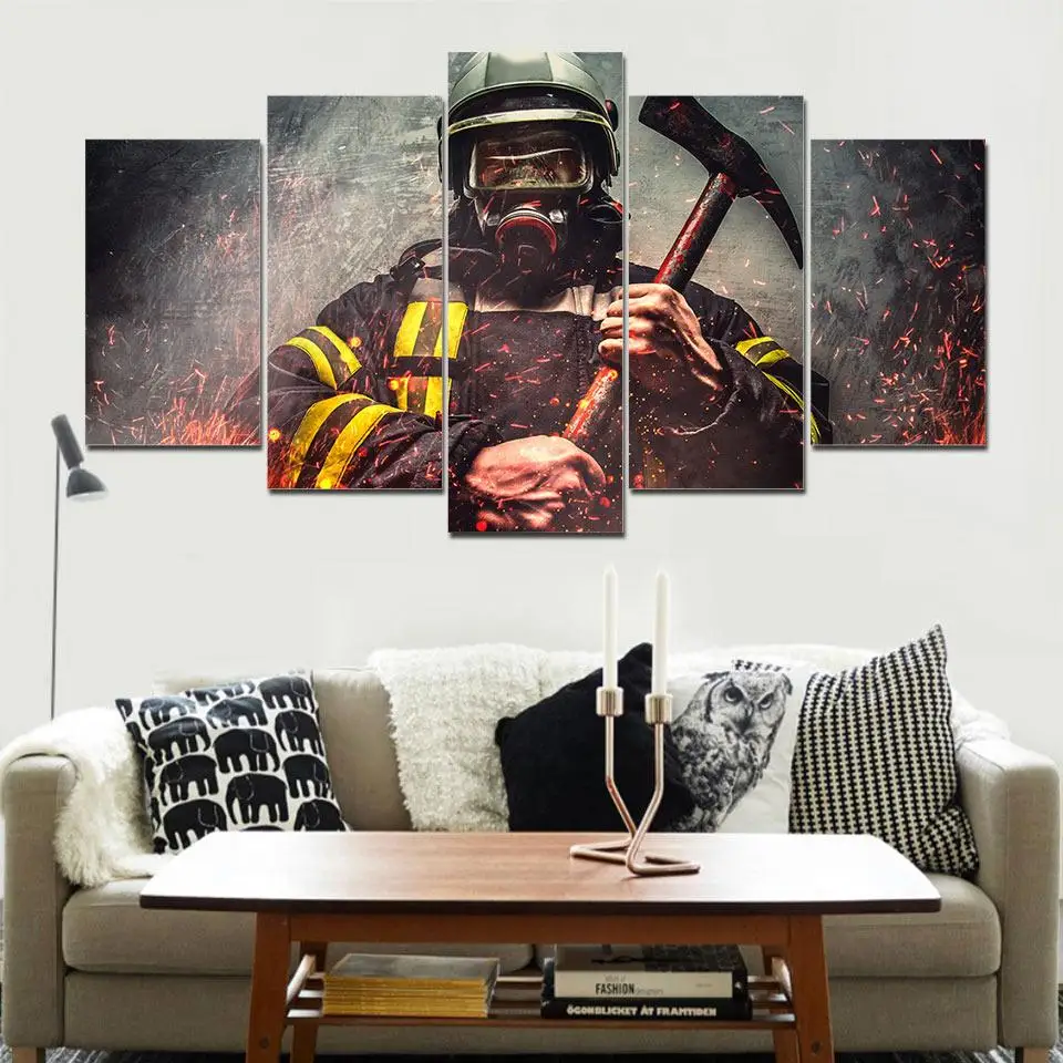 이wana na płótnie bez ramki 5 sztuk straż pożarna dekoracyjna ściana plakaty artystyczne Home Decor akcesoria do zdjęć obrazy dekoracji