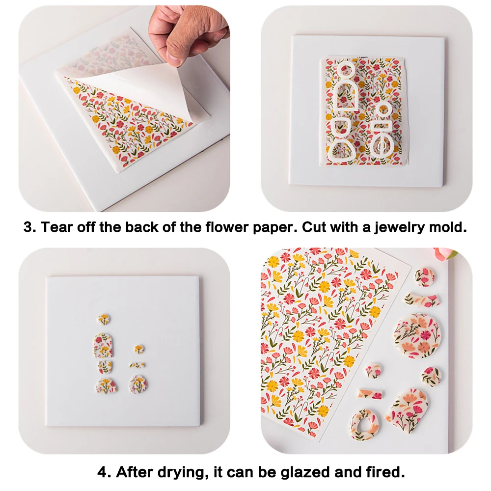 Керамические серьги ювелирные изделия цветная наклейка под глазурь бумажная