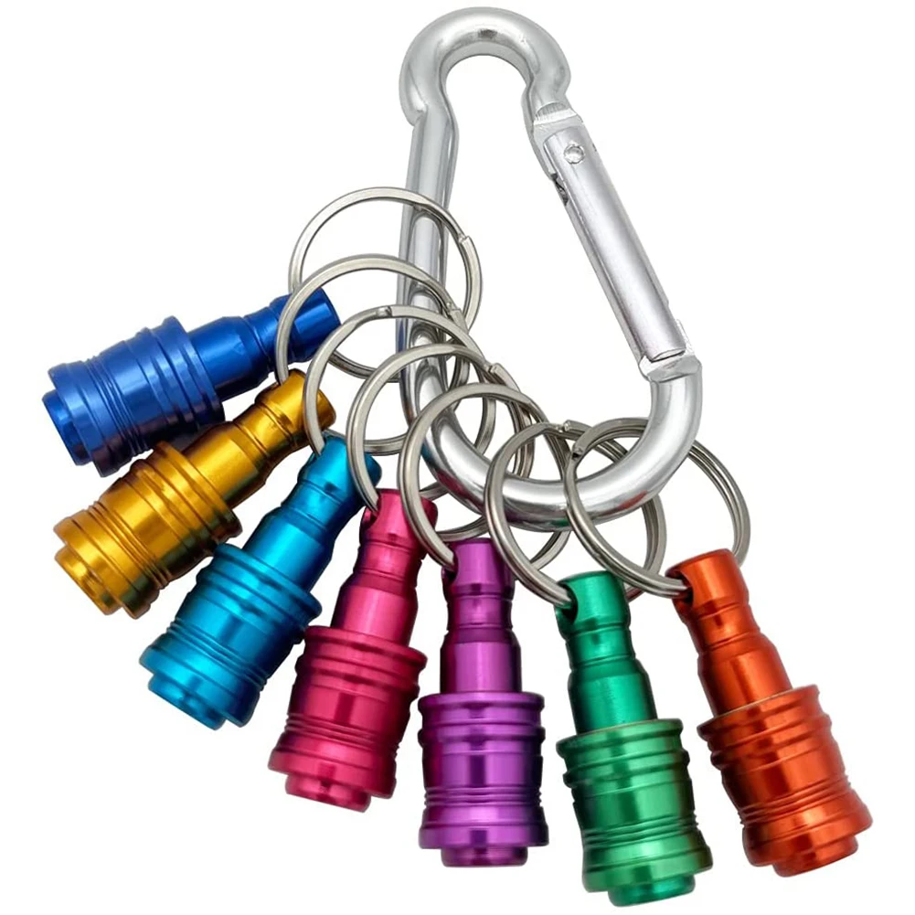 

7pcs 1/4inch Hex Shank Aluminum Alloy Screwdriver Bits Holder Extension Bar Drill Screw Adapter Quick Release Keychain Extension