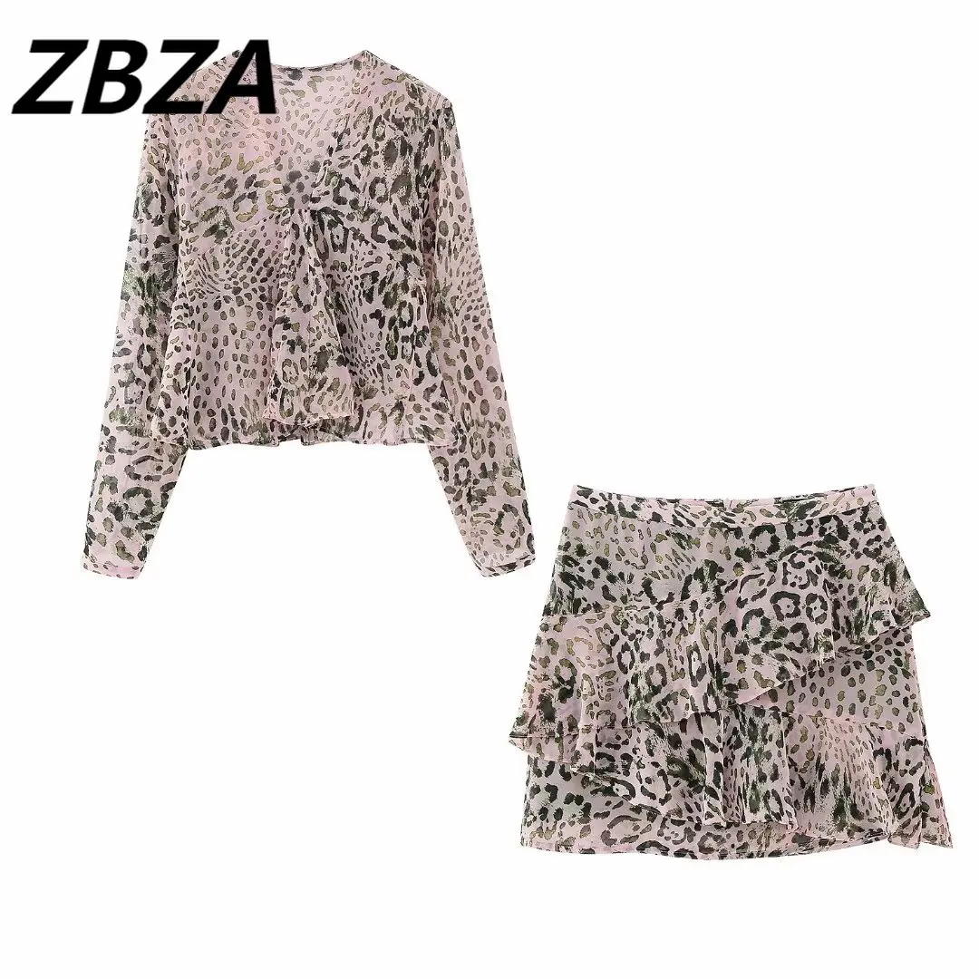 

Женская винтажная блузка с длинным рукавом и принтом животного