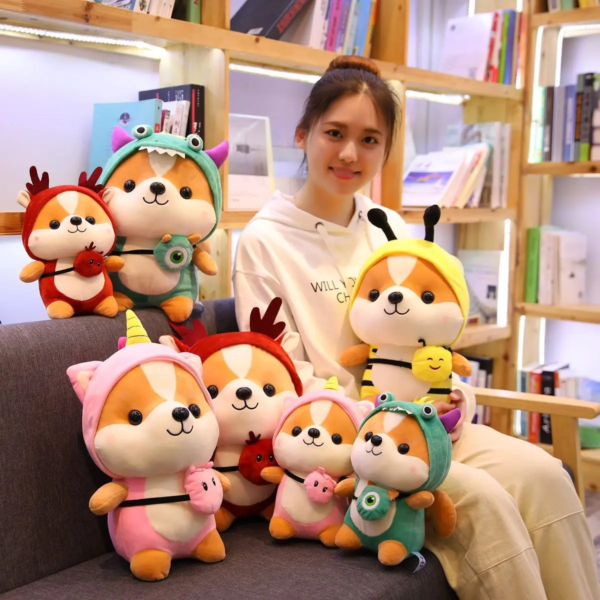 

25/35/50cm Cute squirrel Shiba Inu Dog Plush Toy Stuffed Soft Animal Corgi Chai Pillow Christmas Gift for Kids Kawaii Valentine