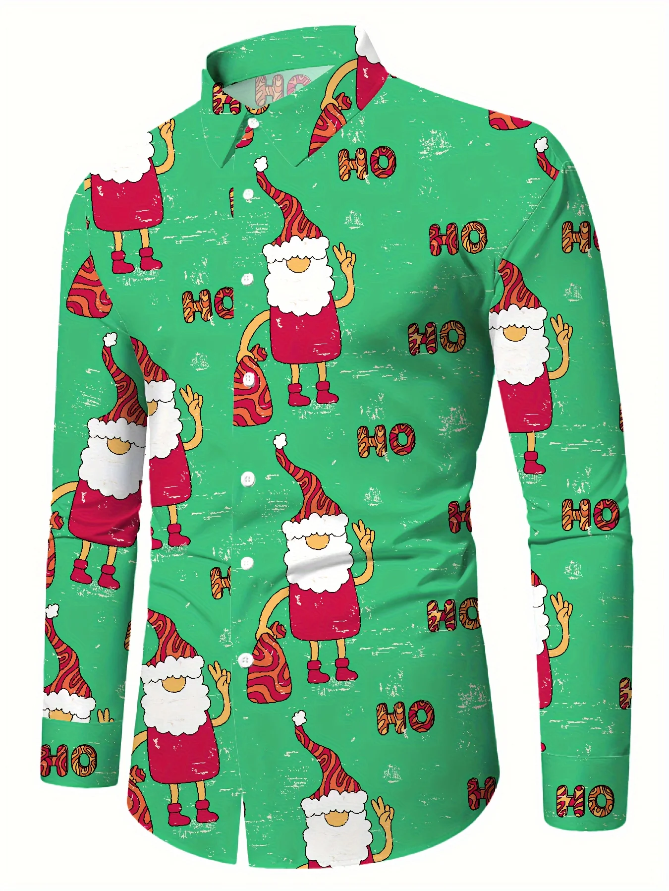 Мужская рубашка с 3D принтом Санта-Клауса