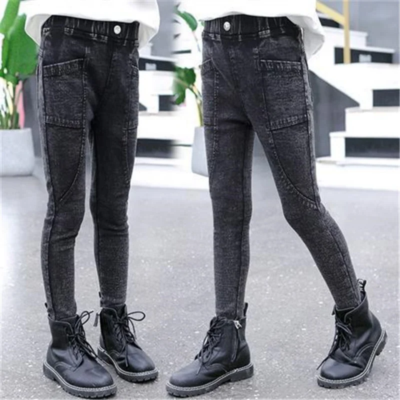 

Girls Jeans Slim Skinny Kids Jeans For Girls Stretch Pencil Pants Kids Jeans Autumn Novelty Jeans Pants For Girls 6 8 10 12 14