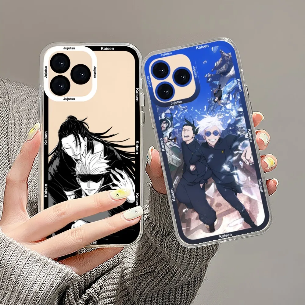 Чехол для телефона с аниме юютсу Kaisen, чехол для телефона iPhone 11 12 Mini 13 14 Pro Max, прозрачный чехол
