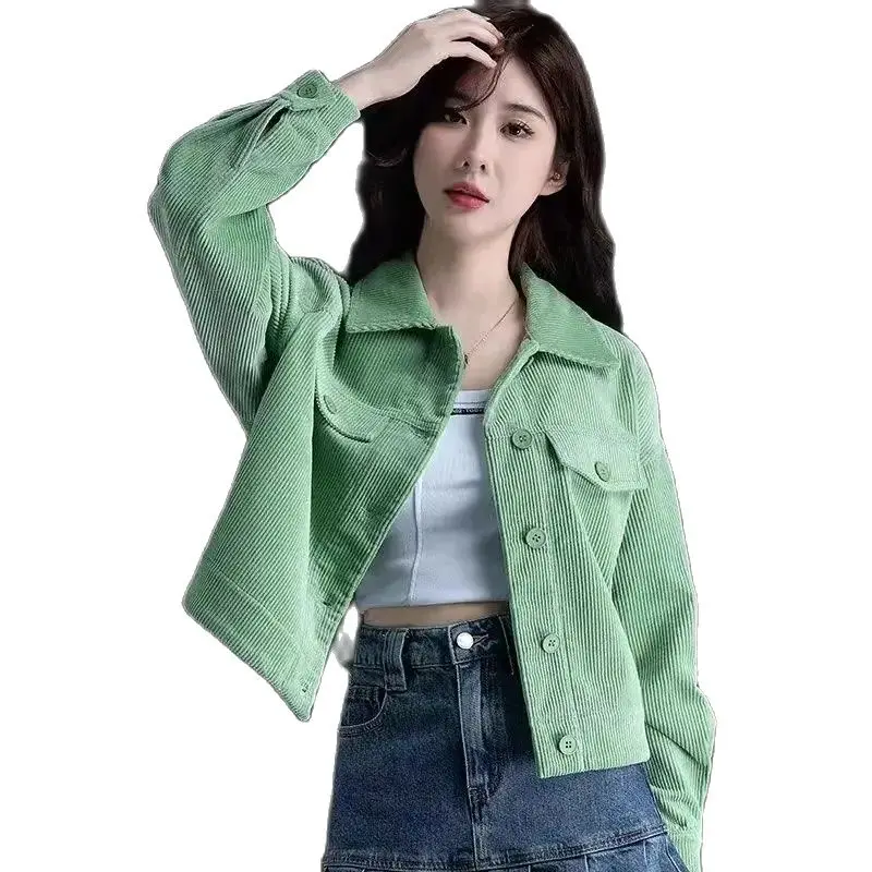 Новая Универсальная Вельветовая рубашка для весны и осени женское небольшое