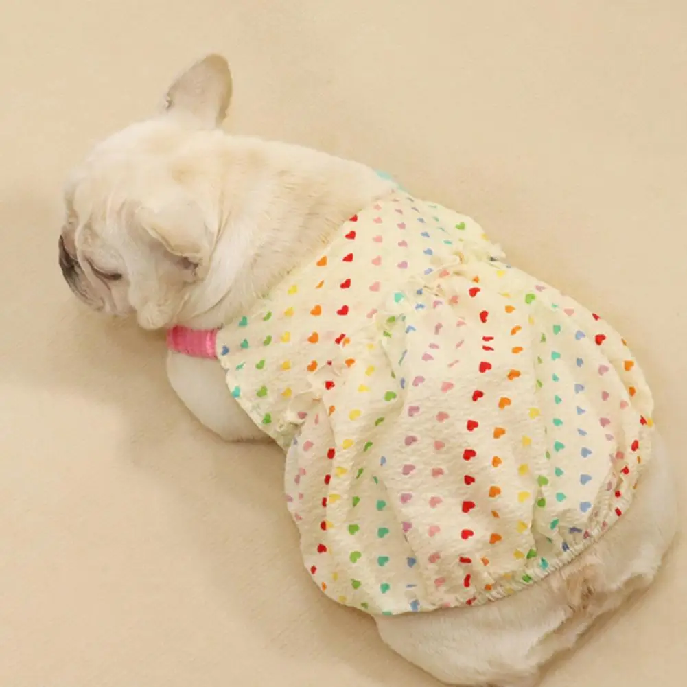 

Summer Pet Skirt for Small Dogs Dress Heart Print Pet Vest Shirt Pet Dress Puppy Dress Dog Skirt Dog Clothes одежда для собак