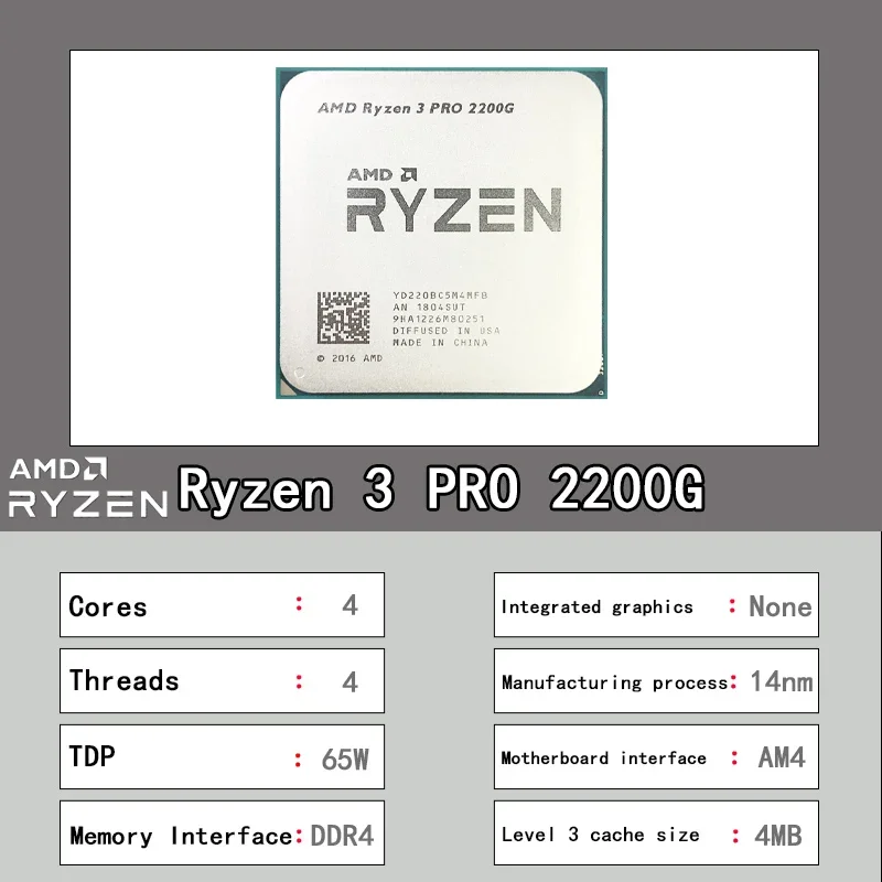 Б/у AMD Ryzen 3 PRO 2200G R3 PRO 2200G | AliExpress
