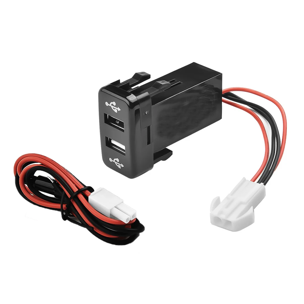 

1x Car Dual USB 2 Port Phone Charger Automotives Rapid USB Charger Accessories For Toyota For 4Runner/Prado 120 Series 03-09