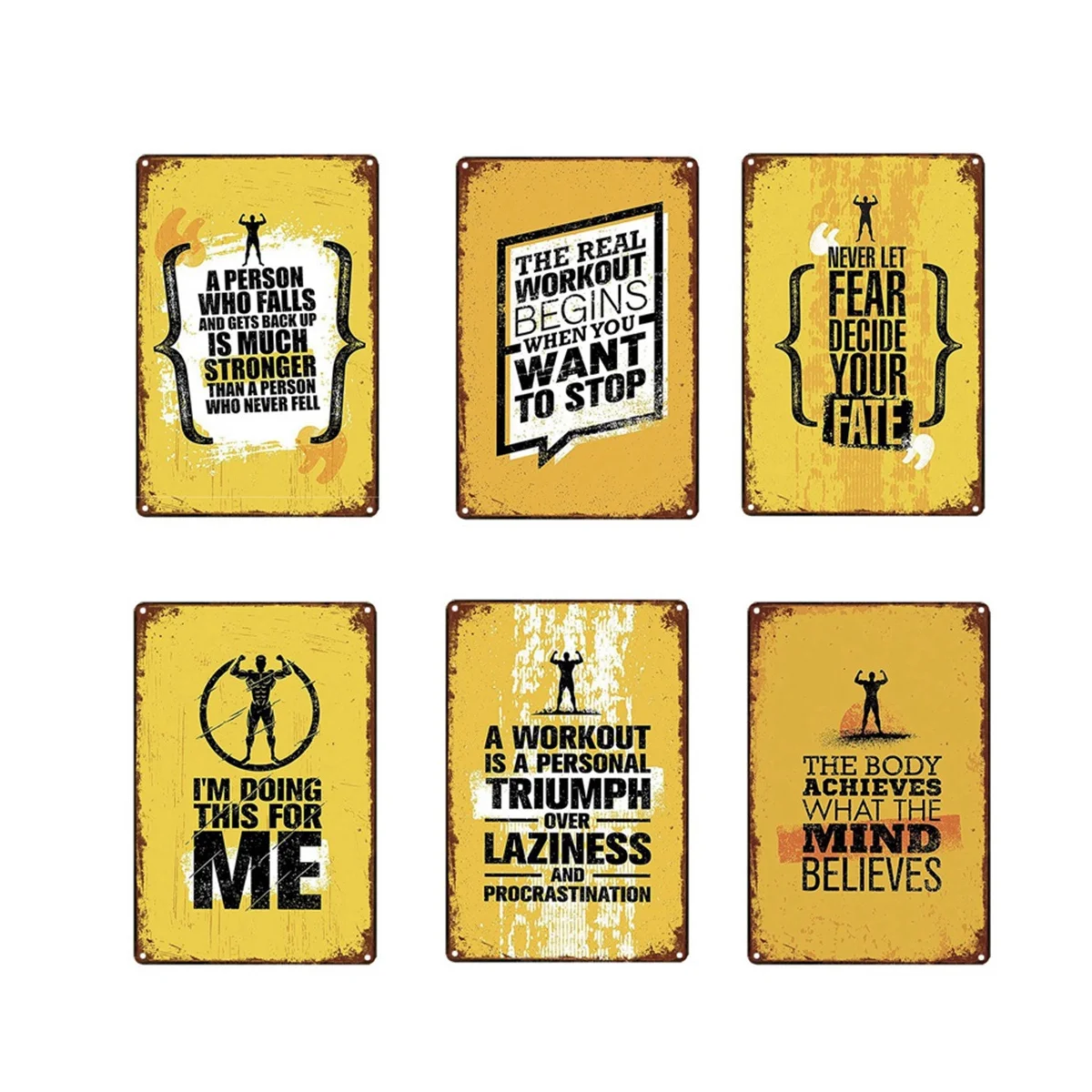 

Винтажная Оловянная картина для фитнеса, декоративный знак, идеально подходит для украшения офисов, спортзалов, магазинов автозапчастей и т. д.