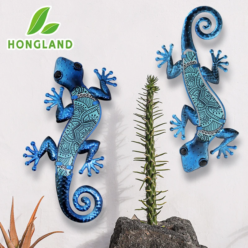 Honмпель 2 металлические части Lagarto Pared Arte Jardin внешние Gecko decoraция - Цена: 1767.24