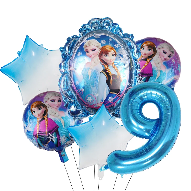 Disney Frozen Princess Balloon Elsa Anna Balloon Set 32inch Number Birthday Party Supplies Baby Shower Party Decoration Globes images - 6