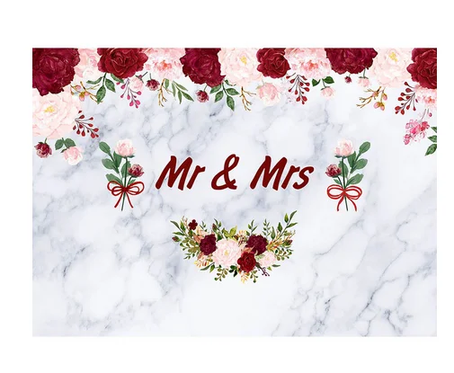

Виниловый фон для студийной фотосъемки с надписью «Mr To Mrs», 220x150 см