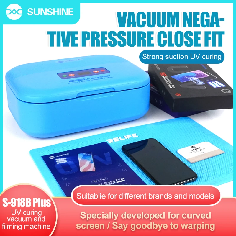 

SUNSHINE S-918B Plus интеллектуальная Вакуумная и Съемная машина для УФ-отверждения для ламинирования и отверждения мягкой УФ-пленки