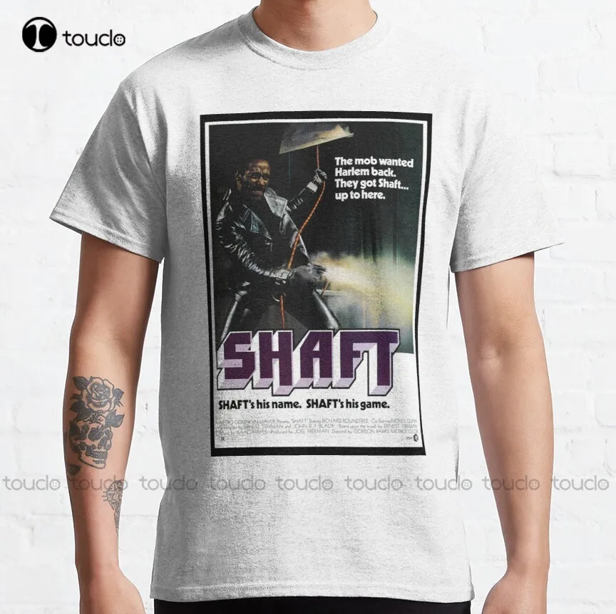 

Классическая футболка Shaft, черные футболки для мужчин, индивидуальная футболка для подростков, унисекс, футболка с цифровой печатью, модная смешная Новинка