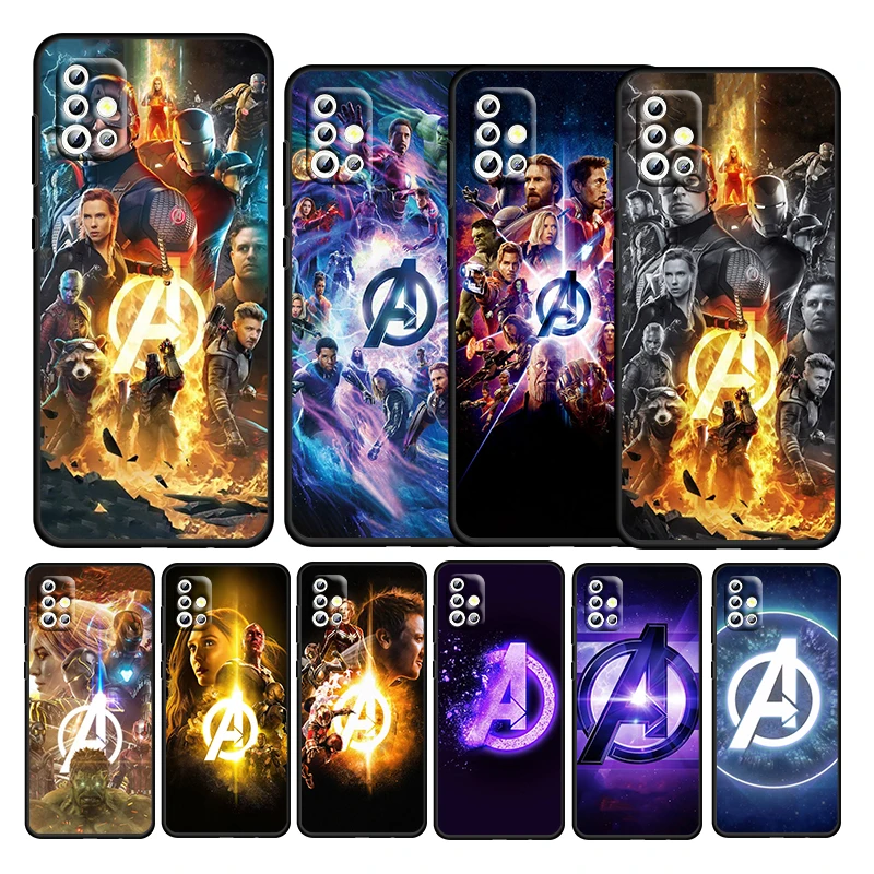 

Avengers Glowing Logo For Samsung Galaxy A52S A72 A71 A52 A51 A12 A32 A21S 4G 5G TPU Soft Black Silicone Phone Case Cover Capa