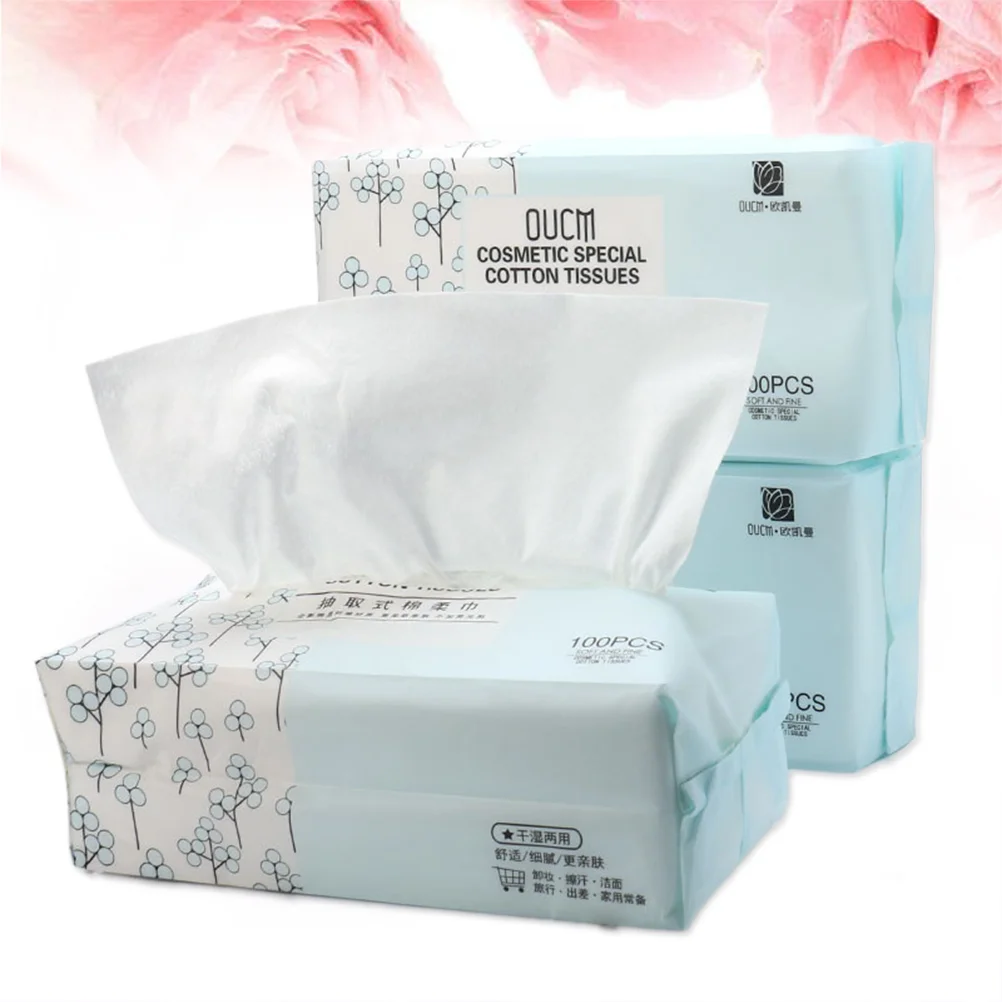 

100 Cotton Tissue Portable Towel Cotton Pads for Make Removing Cleaning