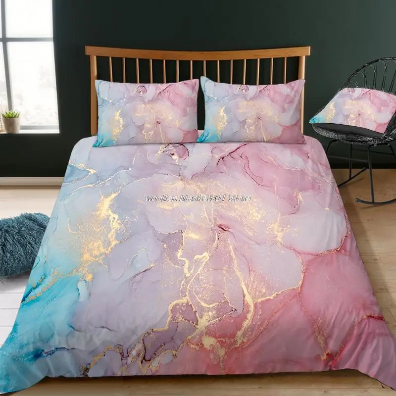 

Marble Bedding Set Queen King Double Soft Bedclothes Twin Abstract Print Duvet Cover with Pillowcases 2/3pcs 180x210 220x240