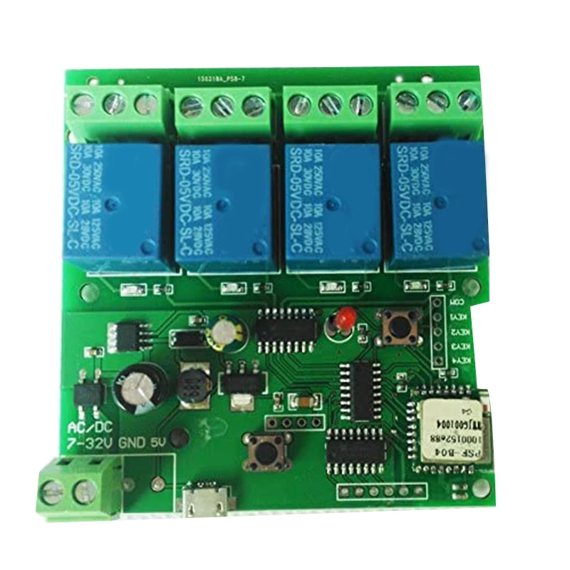 

4 Channel Wifi Momentary Inching Relay Self-Lock Switch Module,DIY Wifi Garage Door Controller (5-32V)