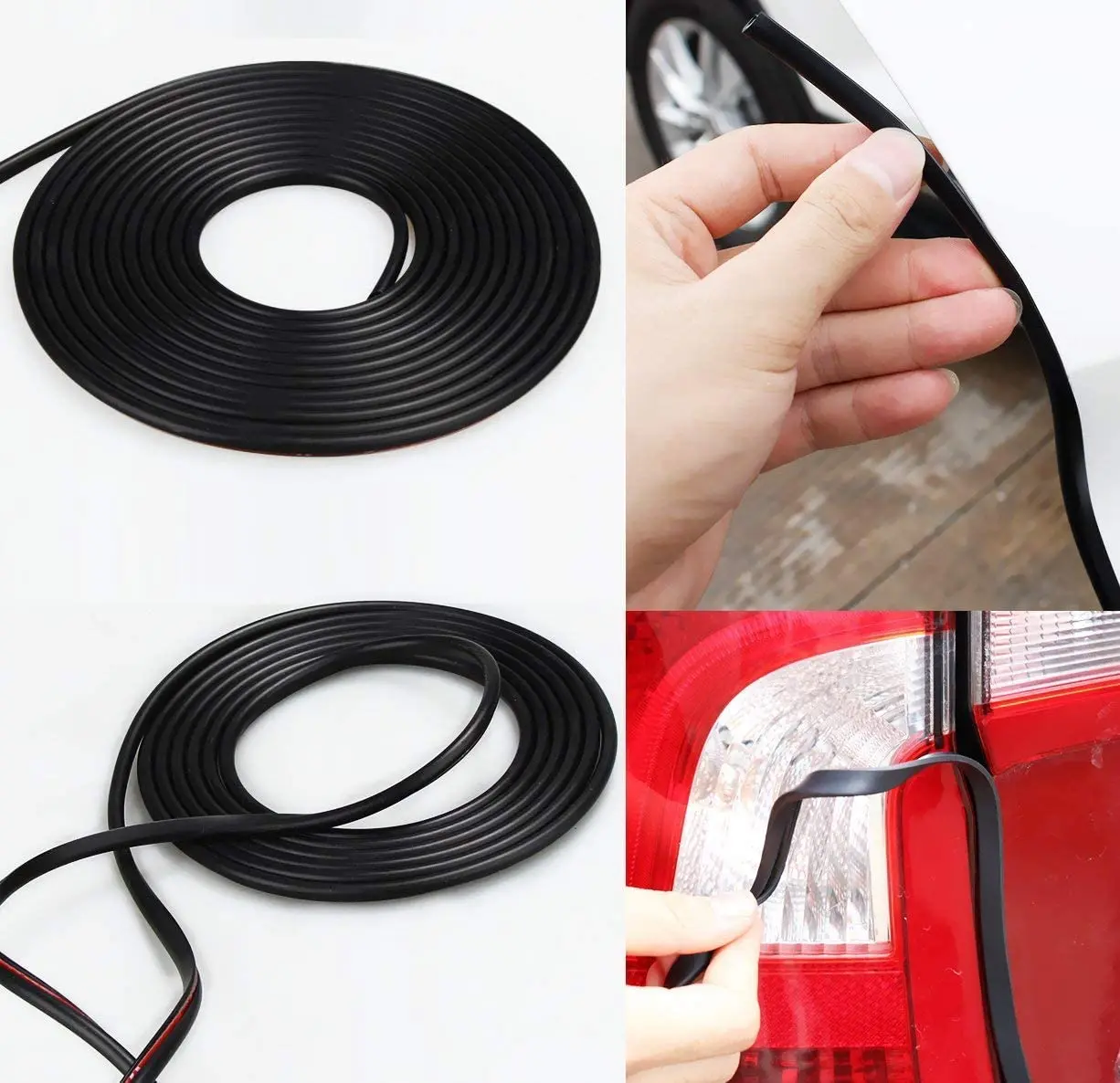 

Black 16Ft U Shape Rubber Seal Car Door Edge Guard Molding Trim Protectors Strip